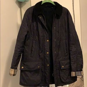 Navy Barbour Beadnell Polarquilt Jacket Size 6